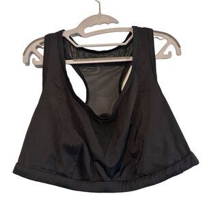 ASOS Women's Black Mesh Swim Top Size US 20 Wire-free Cropped Sleeveless